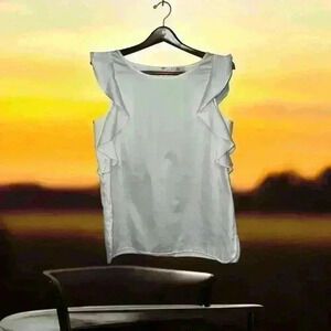 Tyler Boe Womens Size 10 Tunic Top Blouse White Cotton